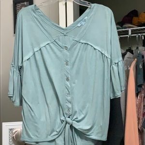 she & sky 3/4 length sleeve shirt size m